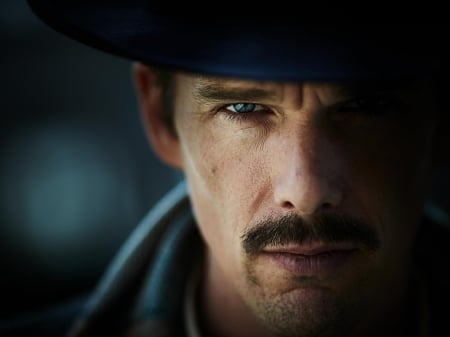 Ethan Hawke - predestination, black, hat, movie, ethan hawke, actor, blue, man