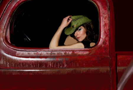 Let's Start The Weekend! - style, girls, western, women, models, hats, cowgirls, brunettes, fun, female, trucks, fashion