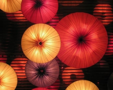 Chinese style - circle, umbrella, Chinese, dark