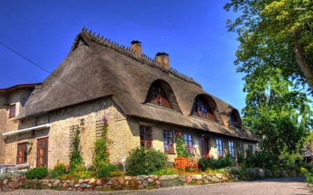 English House with Thatched Roof