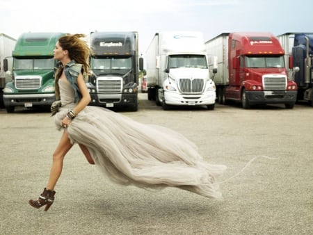 Off To The Drivers Lounge - semi, truck, cowgirl, boots