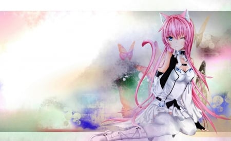 Neko girl - pretty, neko, girl, cute, pink hair, pink