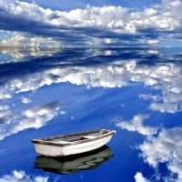 BOAT on the BEAUTIFUL REFLECTION