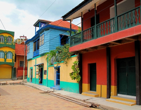 Colorful Street - architecture, colors, houses, street