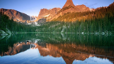 mountain lake - lake, forest, cool, fun, nature, mountain