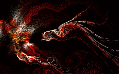 Fire Dragon - abstract, apophysis, dragon, fire, fractal, wallpaper