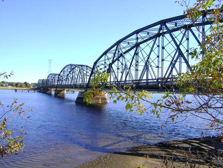 Untitle - river, blue, sky, bridge