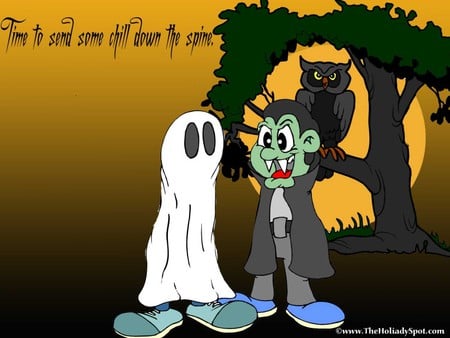 Halloween Costumes - owl, costumes, ghost, halloween, tree