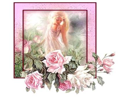 Natural Beauty - beauty, lady, roses, garden, frame