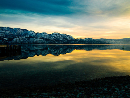 Snow covered mountains - winter, mountains, lake, snow