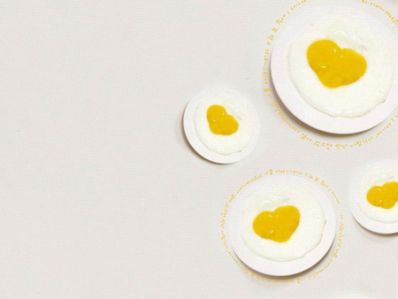 Heart shaped eggs - eggs, plates, hearts