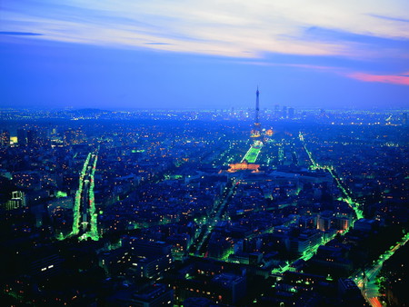 City of Paris - city, paris, night lights, eiffel tower