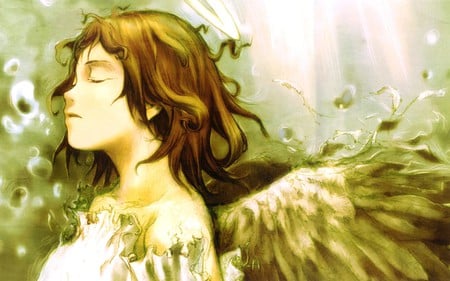 Haibane renmai - nature, girl, angel