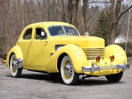 1937 Cord 812 Supercharged - yellow, car, supercharged