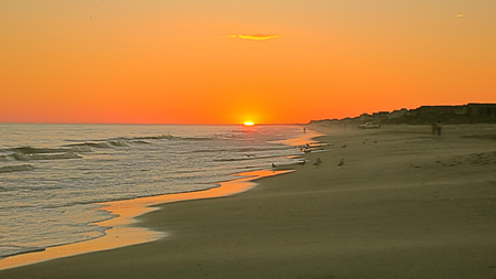 Orange Beach Coastline - coastline, sunset, coast, beach, beaches, sunrise, ocean