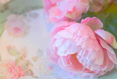 â•­â™¥â•¯With Pastel Peoniesâ•­â™¥â•¯ - lovely, peonies, love four seasons, romantic, pink, vintage, beautiful, pastel, sweet, beloved valentines, flowers, colors