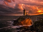 Lighthouse Sunset in Brittany, France