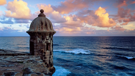 Coast of Puerto Rico - sky, clouds, puerto rico, oceans, nature, lighthouses