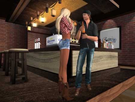 Cold Beer - shorts, boots, fantasy, cowgirl