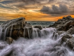 Sunset on a Rocky Shore