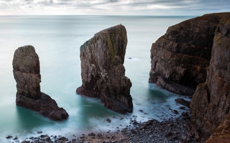 Elegug Stacks, Wales - Elegug, Stacks, Wales, Beach