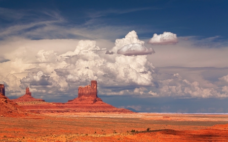 Grand Canyon - sky, landscape, monument valley, white, cloud, blue, grand canyon, orange, navajo reserve