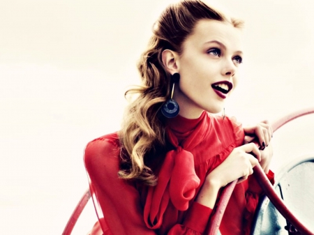 Frida Gustavsson - white, red, model, frida gustavsson, girl, woman