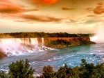 spectacular golden niagara falls hdr