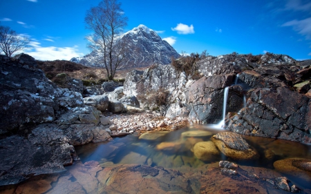 mountain - cool, waterfall, fun, nature, mountain