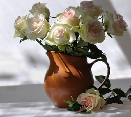 Still Life - jar, still life, rose, beautiful