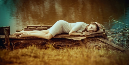 Sweet Dream - dream, girl, pretty, river