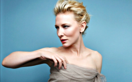 Cate Blanchett - actress, cate blanchett, blonde, girl, woman, blue