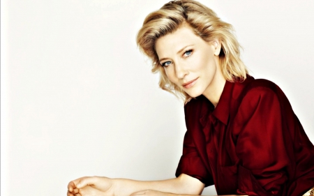 Cate Blanchett - white, red, actress, cate blanchett, blonde, girl, woman