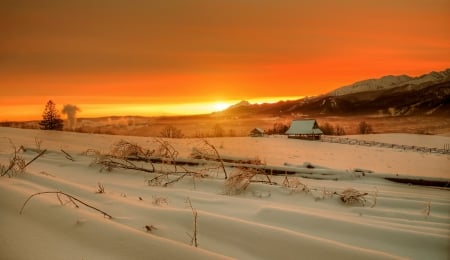 High Tatra mountains - winter, nature, dawn, snow