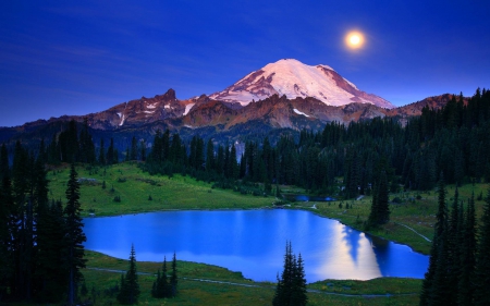 mountain - lake, forest, cool, fun, nature, mountain