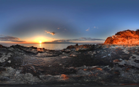 beach sunset - fun, sunset, nature, beach, ocean, cool