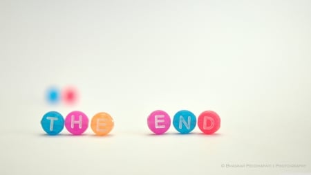 the end - colours, words, end, the