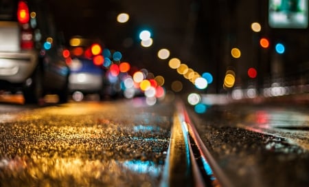 Lights - bokeh, lights, road, city, city lights, nights