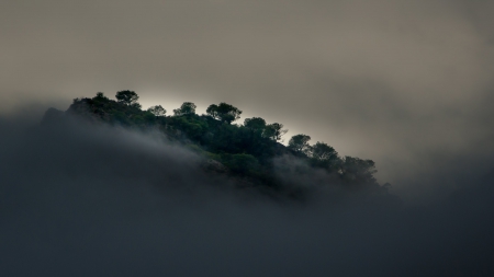 Storm Clouds - clouds, storms, storm clouds, trees, hills, nature, mountains