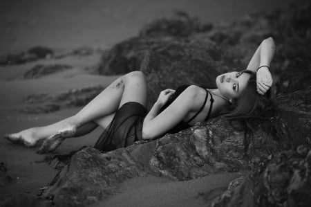 * - woman, beauty, beach, model