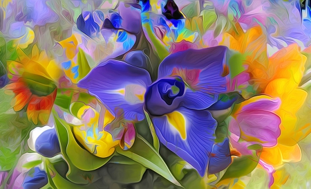 Colorful flower - magical, lovely, paint, nature, pretty, beautiful, color, garden, flower