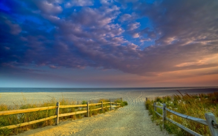 Sunset - sea - sea, landscape, Sunset, beach