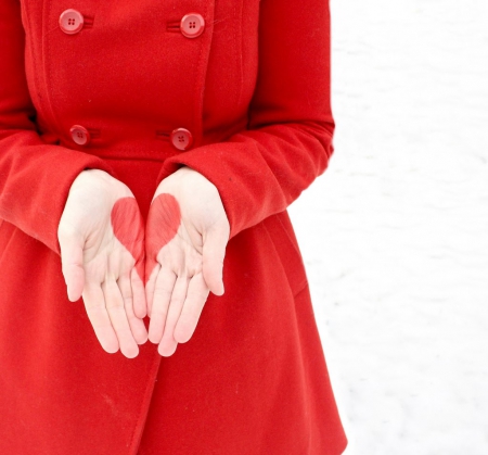 My Heart is Yours - hands, love, abstract, red