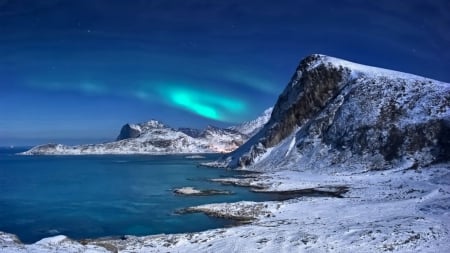 Aurora - Aurora Borealis, mountains, nature, North