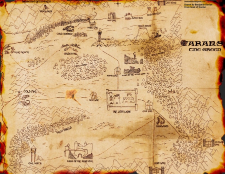 Map of the Faraks - map, hunter, ancient, book, babikool, faraks, castle, dorian