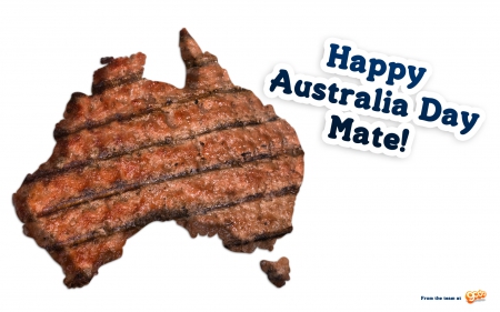 australia day - meat, steak, day, australia, map