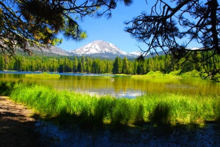 Lake Manzanita and Lassen Peak