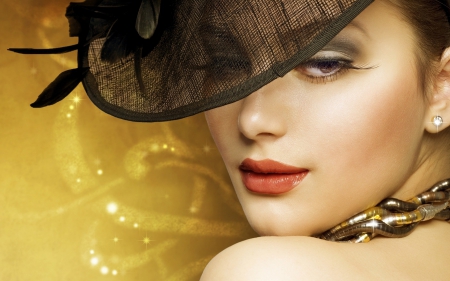 So Beautiful - hat, lips, woman, beautiful, make up