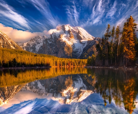 Mountain Reflections - water, lake, forest, landscape