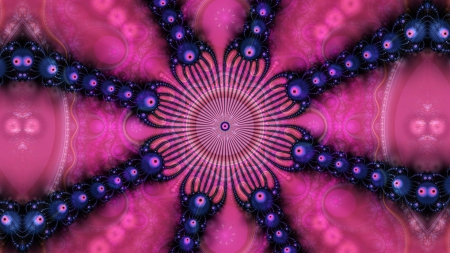 FRACTALIUM Pink Bloom Julian - fractal, abstract, art, pink, photoshop, blue